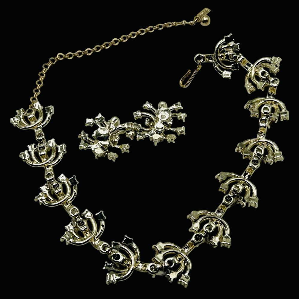 Rare Vintage Duane Purple Rhinestone Necklace Earring Set - Picture 13 of 14